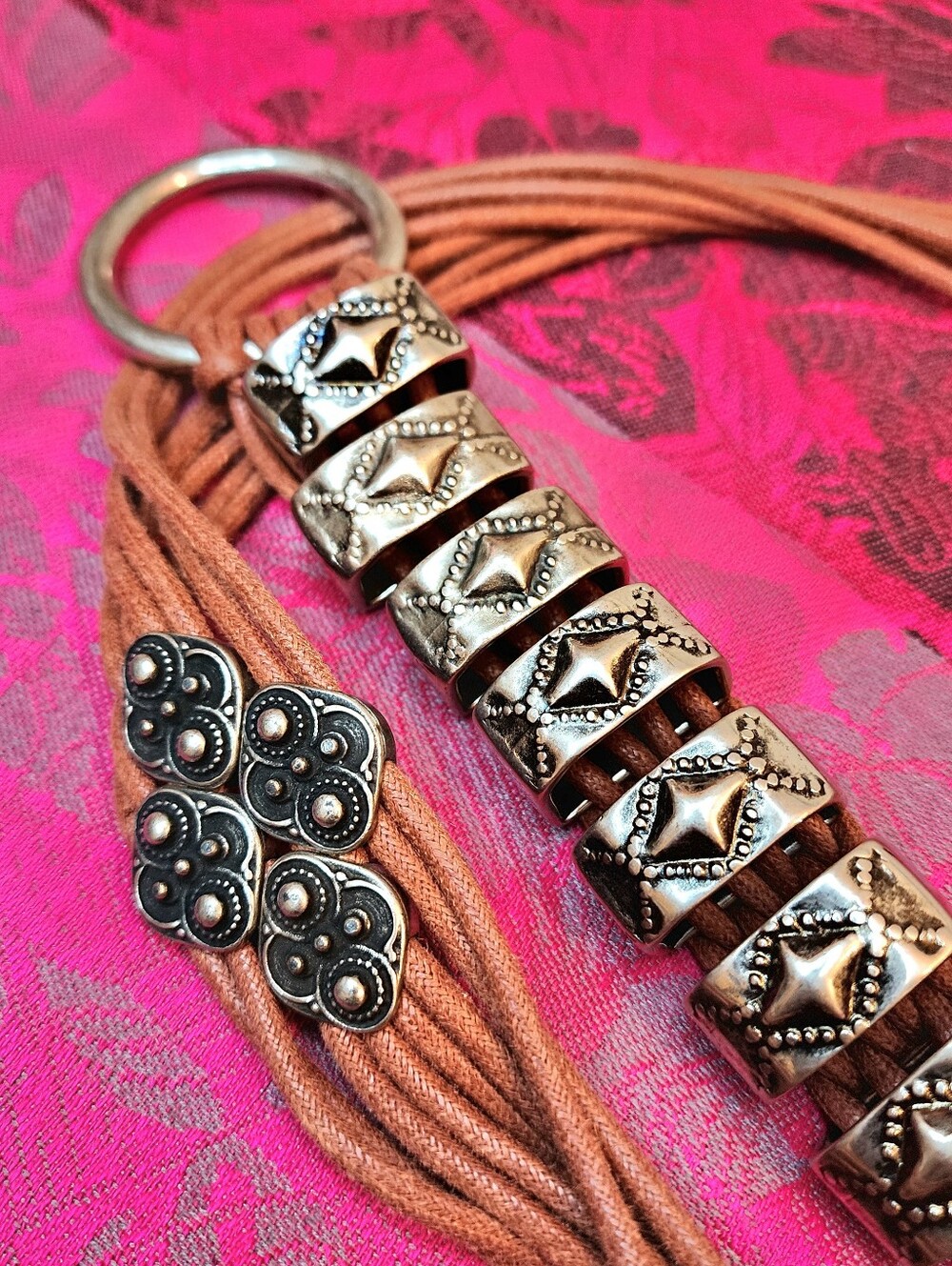 Vintage Abel Made In Italy Multi Strand Concho Western Statement Belt.